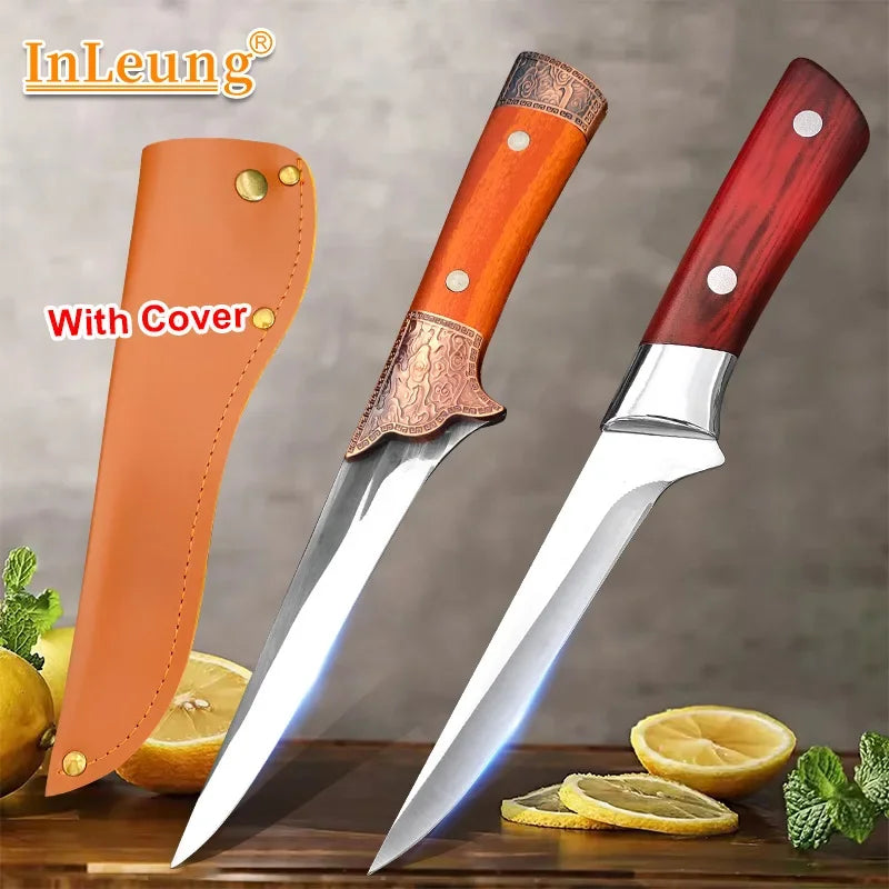 InLeung Stainless Steel Boning Knife – 14.8" Kitchen Utility Boning Kitchen Knife Axl