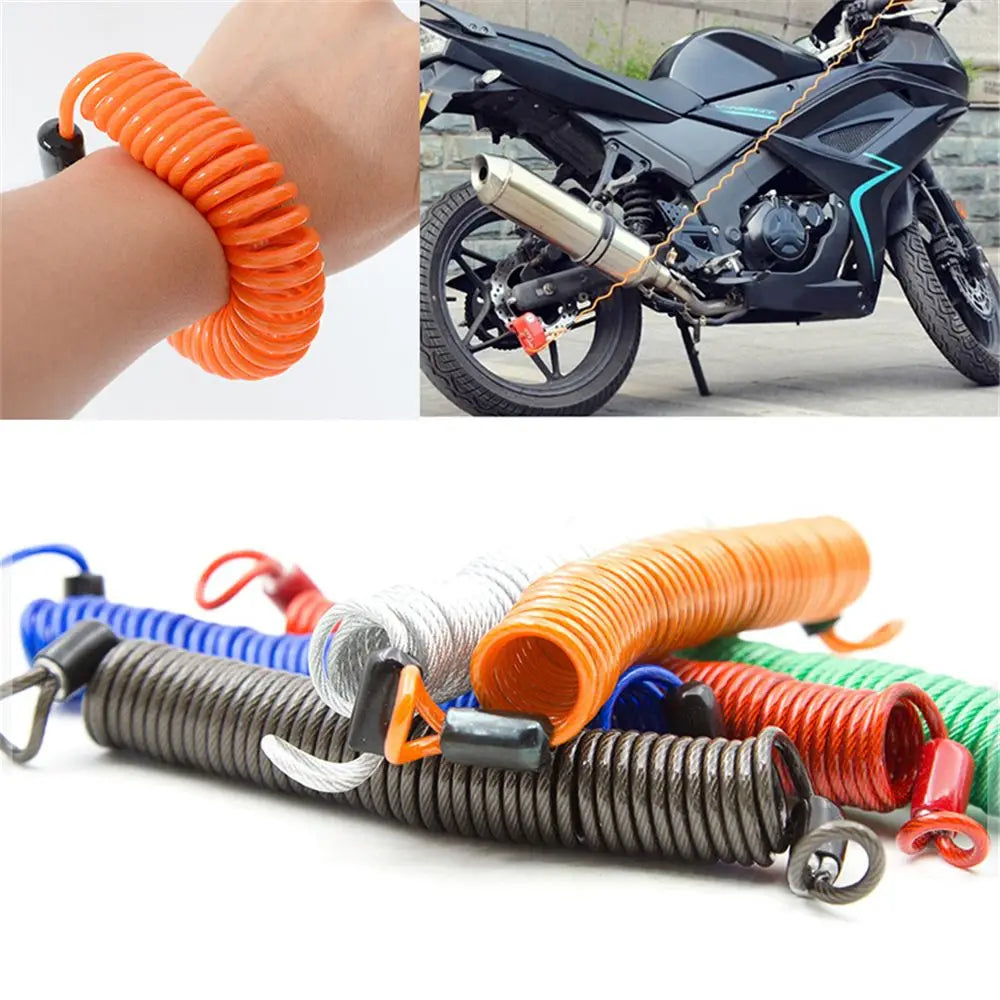 2.5m Disc Lock Reminder Cable – Coiled Spring Wire for Bikes Disc Lock Reminder Cable Axl