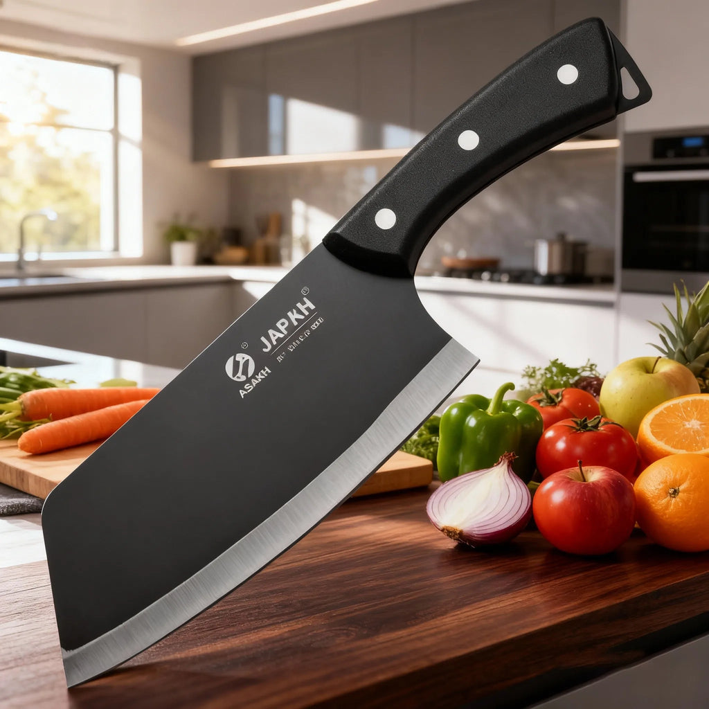 Stainless Steel Cleaver Knife – Sharp Lightweight Kitchen Blade Kitchen Cleaver Knife Axl