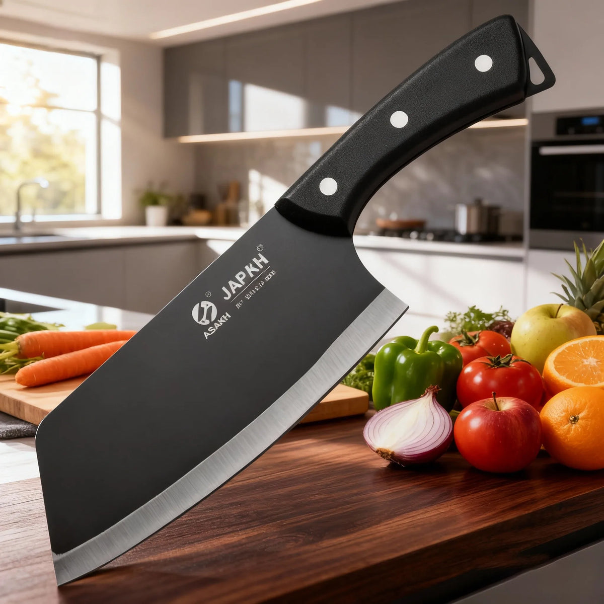 Stainless Steel Cleaver Knife – Sharp Lightweight Kitchen Blade Kitchen Cleaver Knife Axl