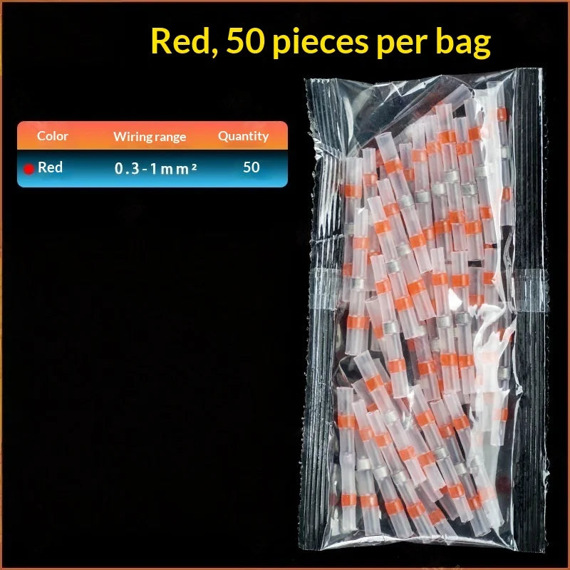 Waterproof Solder Seal Heat Shrink Wire Connectors 50–100Pcs Wire Connectors Axl 50pcs red