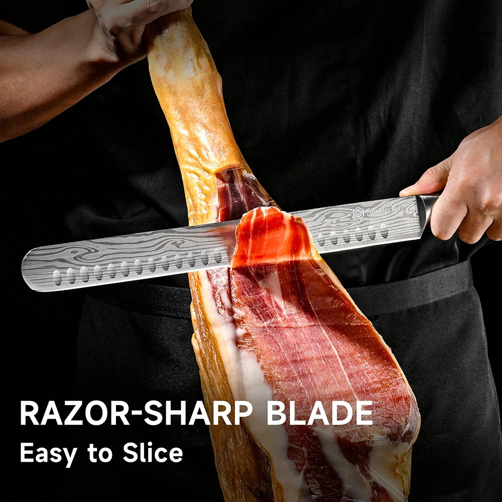 Sunnecko BBQ Carving Knife Set – 12" Slicing & 7" Boning Knife BBQ Knife Set Axl