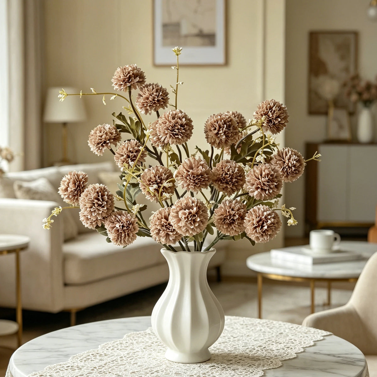 Silk Artificial Chrysanthemum Bouquet – Wedding & Home Decor Artificial Flower Bouquet Axl
