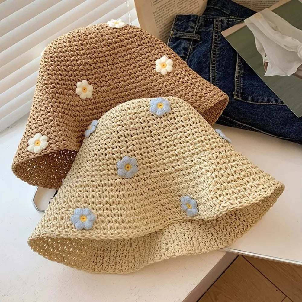 Women's Summer Straw Sun Hat – Beach & Travel Panama Cap Straw Sun Hat Axl