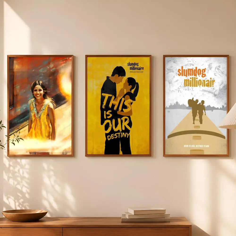 Slumdog Millionaire Movie Poster – Self-Stick HD PVC Wall Art Movie Wall Poster Axl
