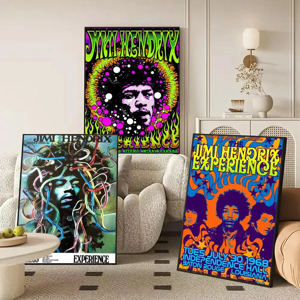 Jimi Hendrix Vintage Canvas Wall Art – Unframed Music Poster Canvas Wall Art Axl