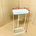 Modern Square Trash Can with Lid – Iron Waste Bin Rack Waste Bin Rack Axl White