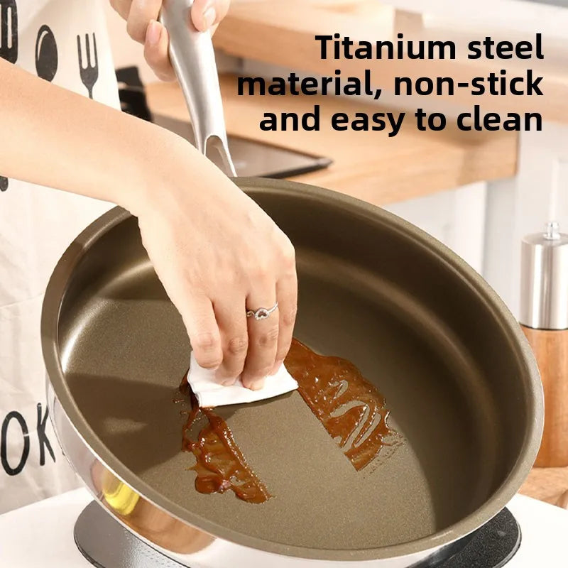 Titanium Nonstick Frying Pan – 316 Stainless Steel All Cooktops Nonstick Frying Pan Axl