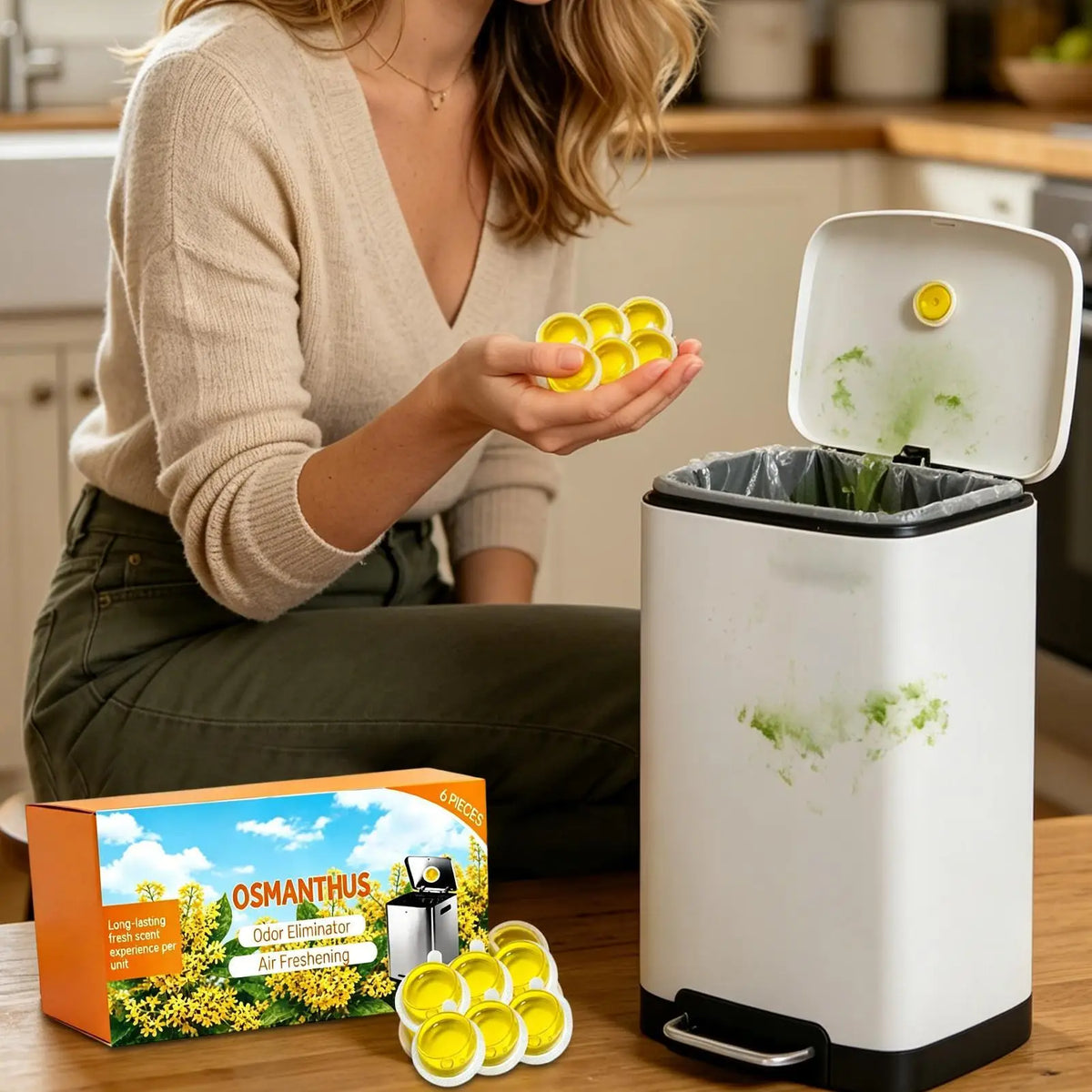 Trash Can Freshener 6-Pack – Citrus Gel Odor Absorber Trash Can Deodorizer Axl