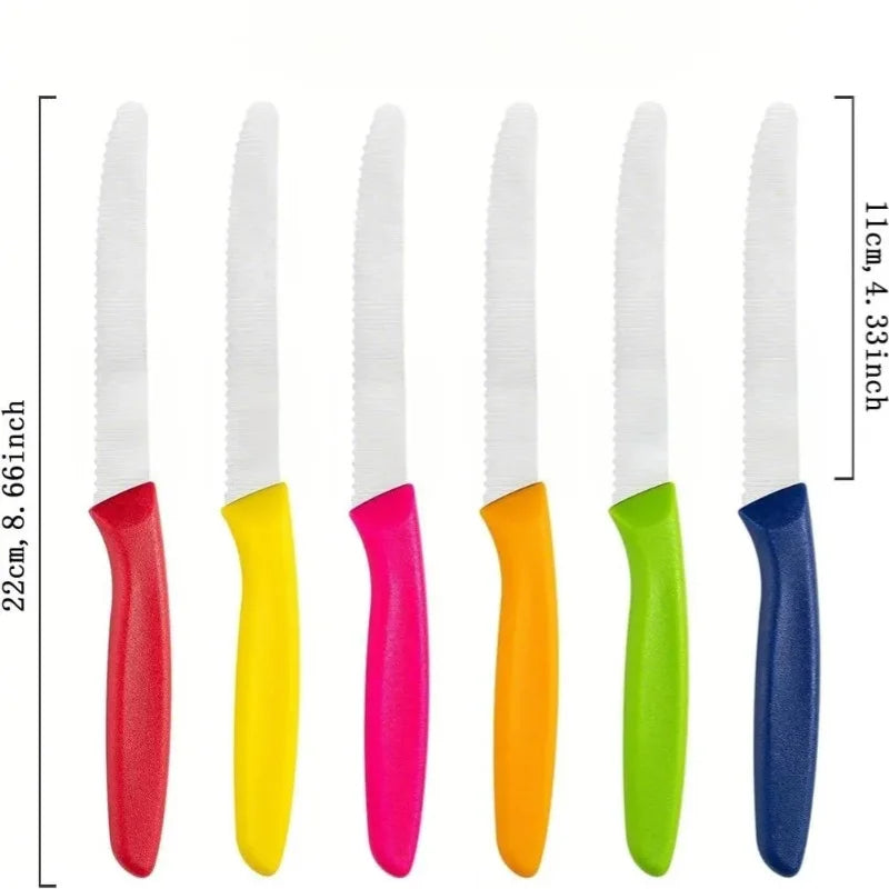 3-Piece Serrated Knife Set – Steak, Fruit & Bread Knives Kitchen Knife Set Axl