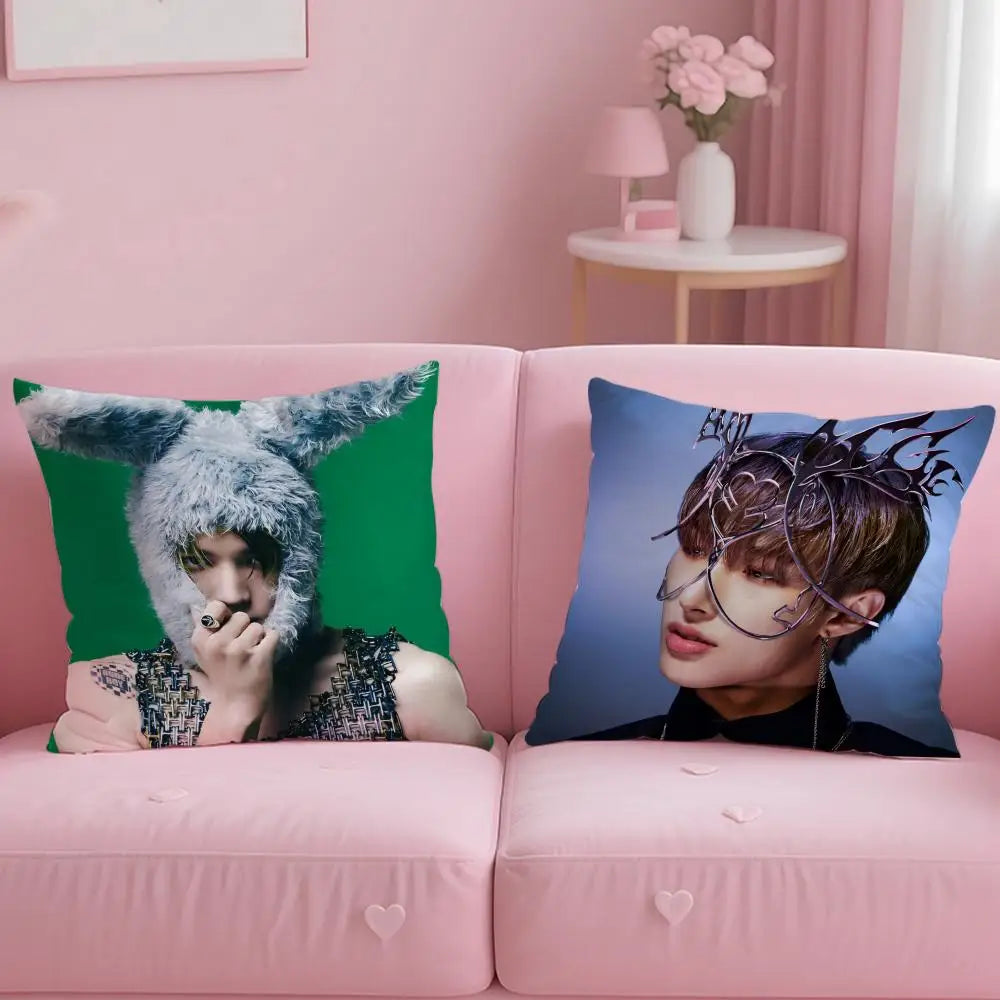 Kpop Ateez Double Sided Cushion Cover – Sofa, Car & Bedroom Cushion Cover Axl