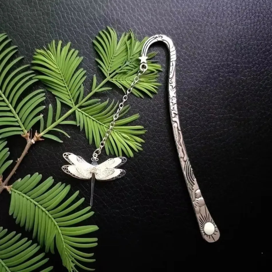 Luminous Metal Bookmark – Dragonfly & Butterfly Glow Design Metal Bookmark Axl