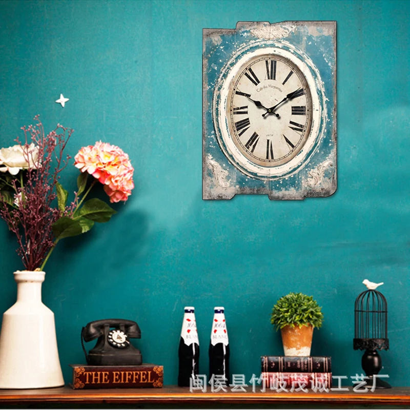 Large Retro Wood Wall Clock – Silent Vintage Shabby Chic 30.5cm Silent Wall Clock Axl