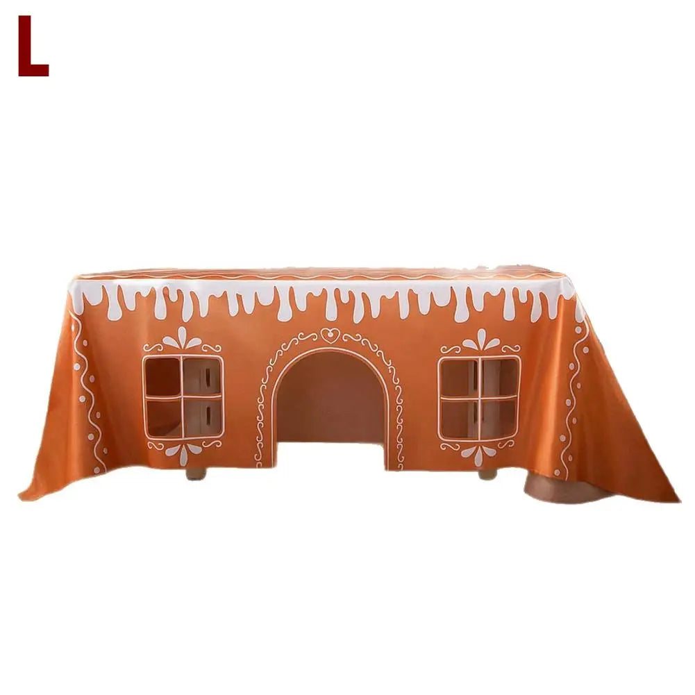 Gingerbread House Christmas Tablecloth | Festive Holiday Decor Christmas Tablecloth Axl L