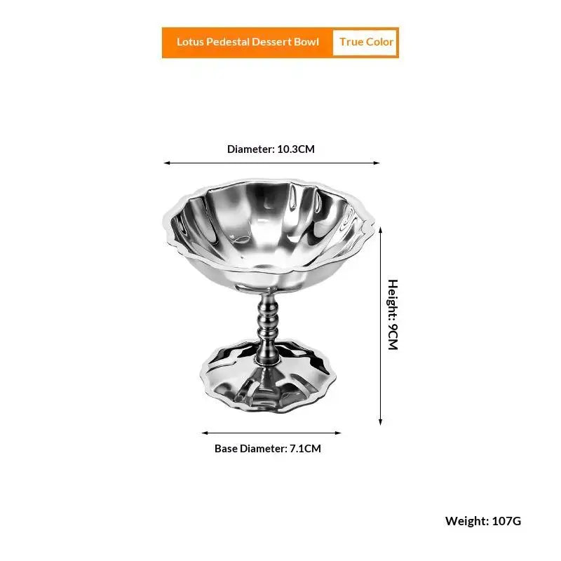 Stainless Steel Retro Dessert Goblet – Ice Cream & Fruit Cup Dessert Serving Cup Axl 2 Silver