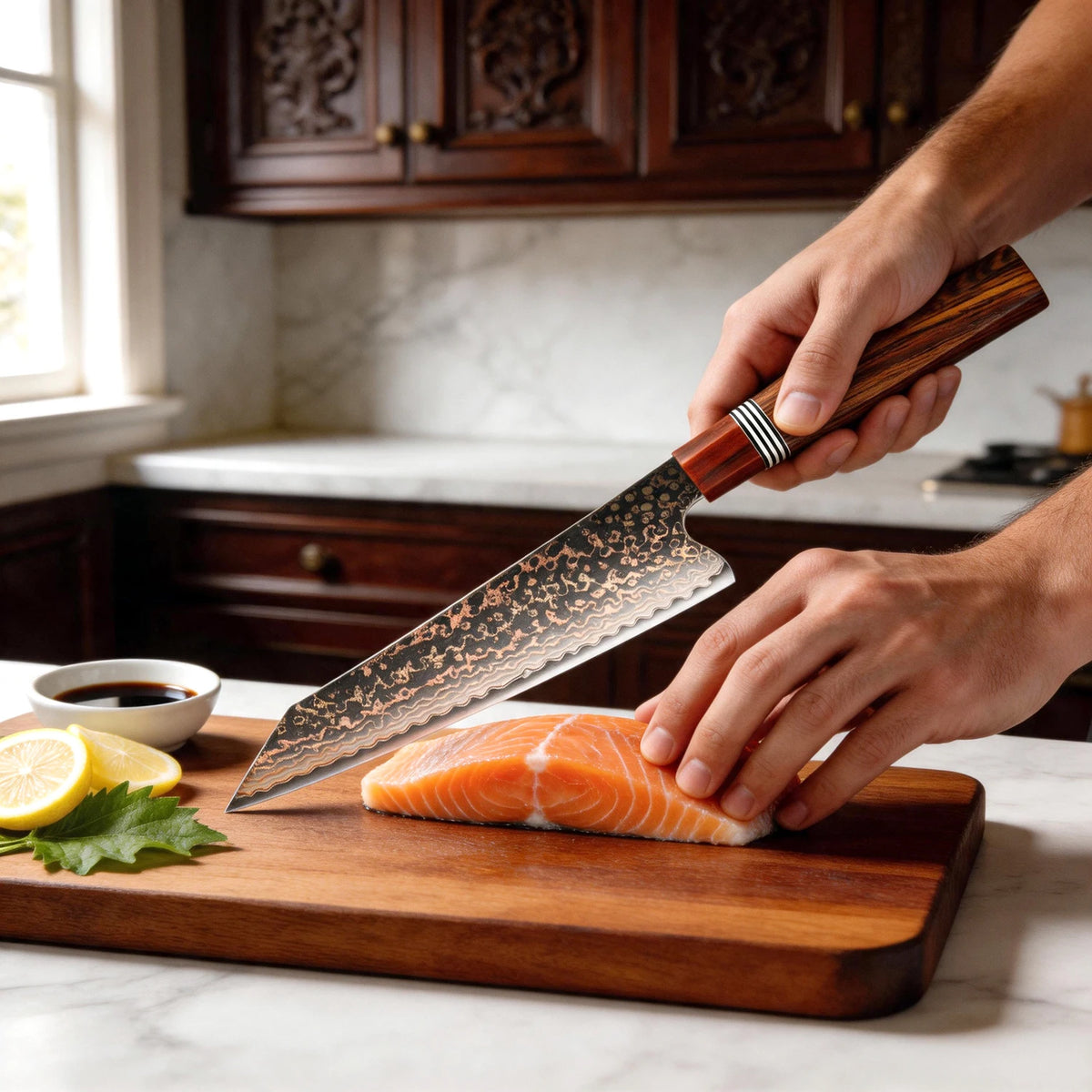XITUO Damascus Kitchen Knife Set | Rosewood Handle 1–3 PCS Damascus Knife Set Axl