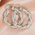 Huitan Gold Twist Hoop Earrings – Glossy Fashion Jewelry Hoop Earrings Axl E4474
