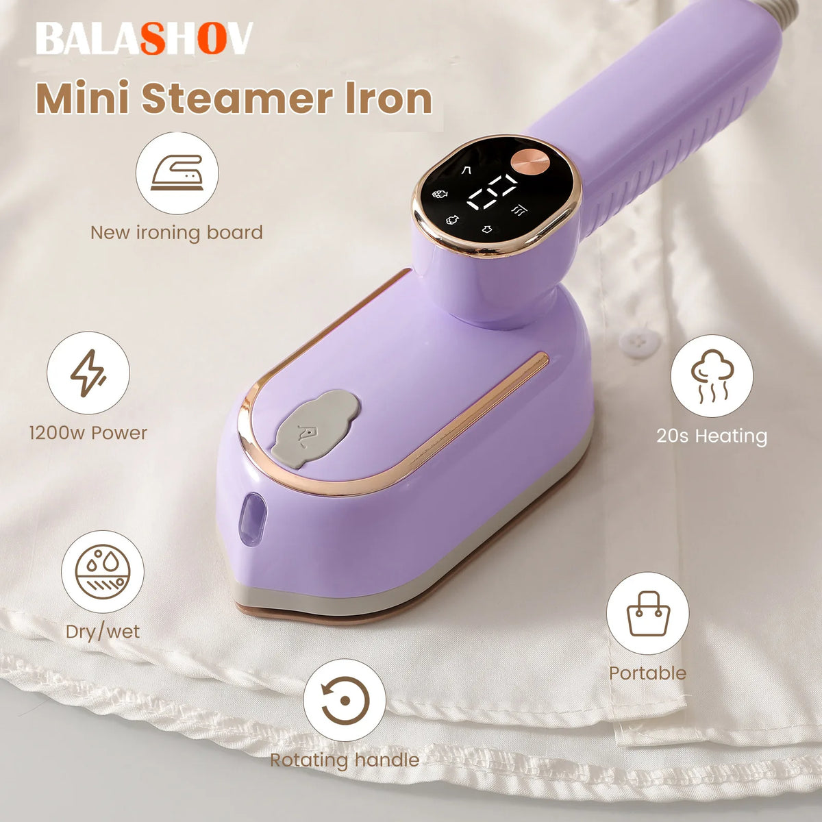 BALASHOV Portable Handheld Steam Iron & Garment Steamer Handheld Garment Steamer Axl
