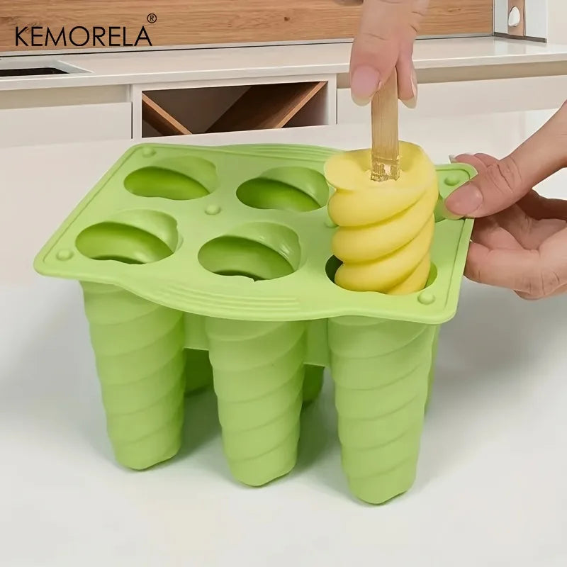 6-Hole Silicone Popsicle Molds – DIY Ice Cream & Ice Pop Maker Popsicle Mold Set Axl