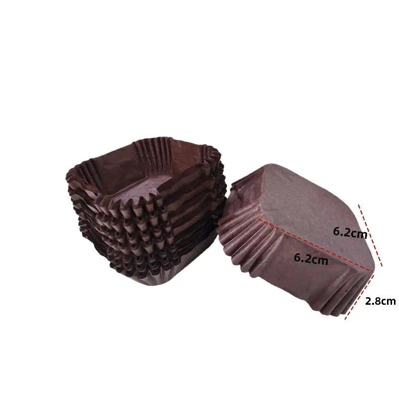 Square Mooncake Paper Liners 100/250Pcs – Oil-Proof Brownie Cups Baking Paper Liners Axl 250pcs 62mm Coffee