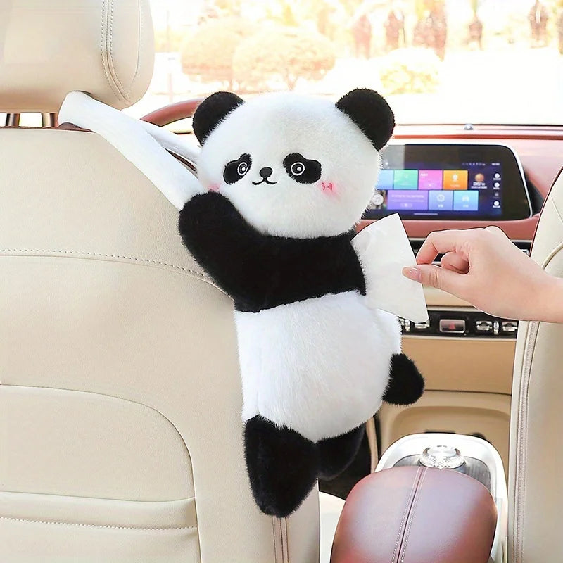 Cute Car Tissue Holder Hanging Storage Bag – Vehicle Organizer Car Hanging Organizer Axl Panda style-1pc