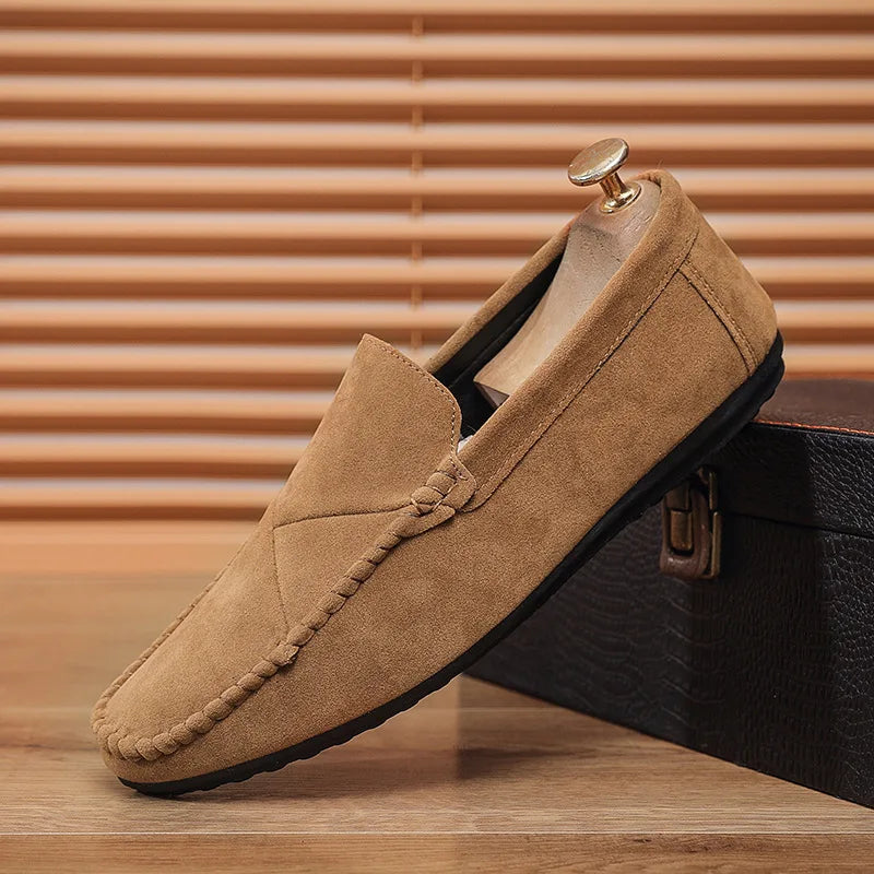 YBQJOO Men's Slip-On Casual Driving Shoes | Low Cut Loafers Men's Slip-On Shoes Axl brown 42