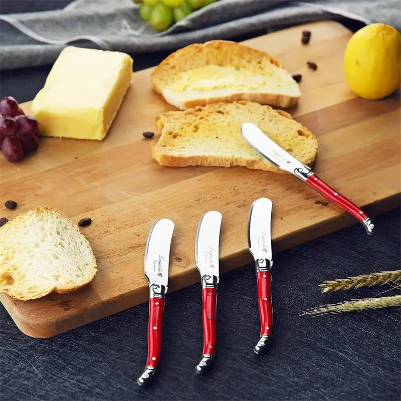 Laguiole Rainbow Butter & Cheese Spreader Knives – 4-Piece Set Cheese Spreader Set Axl
