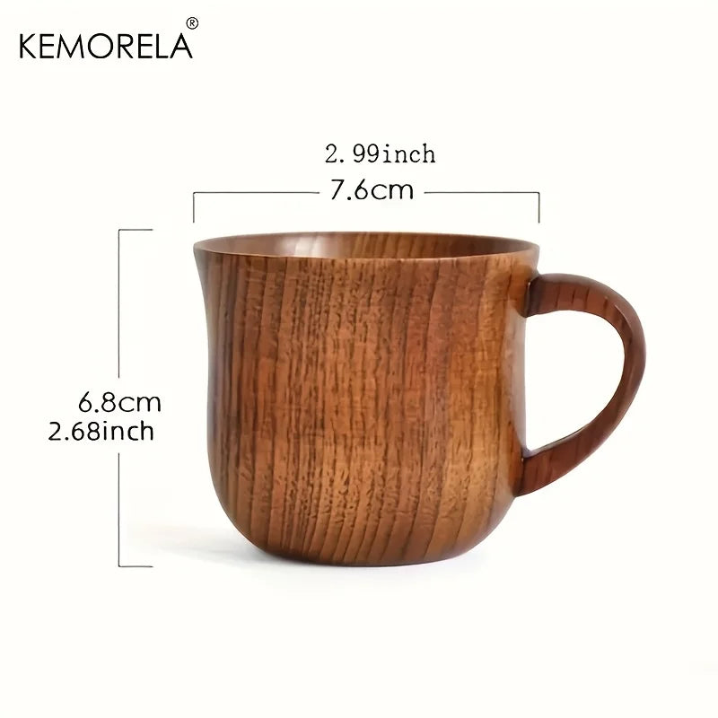 KEMORELA Wooden Coffee Mugs – Vintage Jujube Tea Design Set Wooden Mug Set Axl