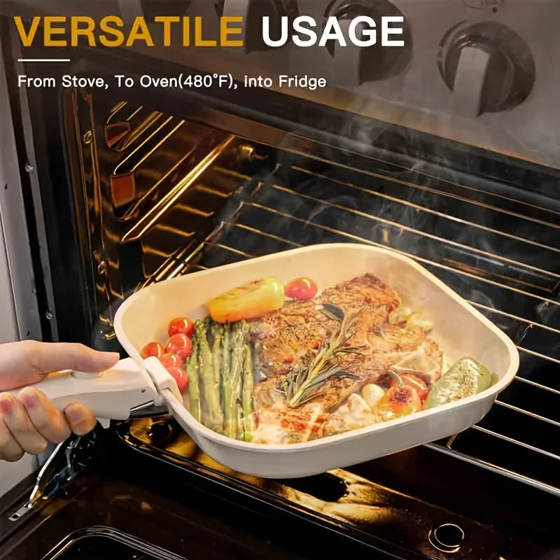 KEMORELA 26cm Non-Stick Frying Pan – Detachable Handle & Induction Non-Stick Frying Pan Axl