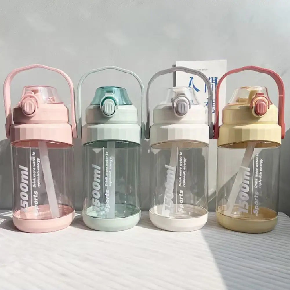 Large Sports Water Bottle with Straw, Handle & Time Marker Sports Water Bottle Axl