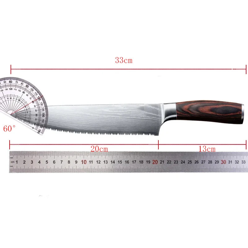 8-Inch Serrated Stainless Steel Bread & Kitchen Knife Serrated Kitchen Knife Axl