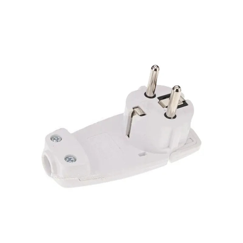 Ultra-Slim Euro Universal Plug – German & French Self-Assembly Electrical Plug Axl white-1pcs