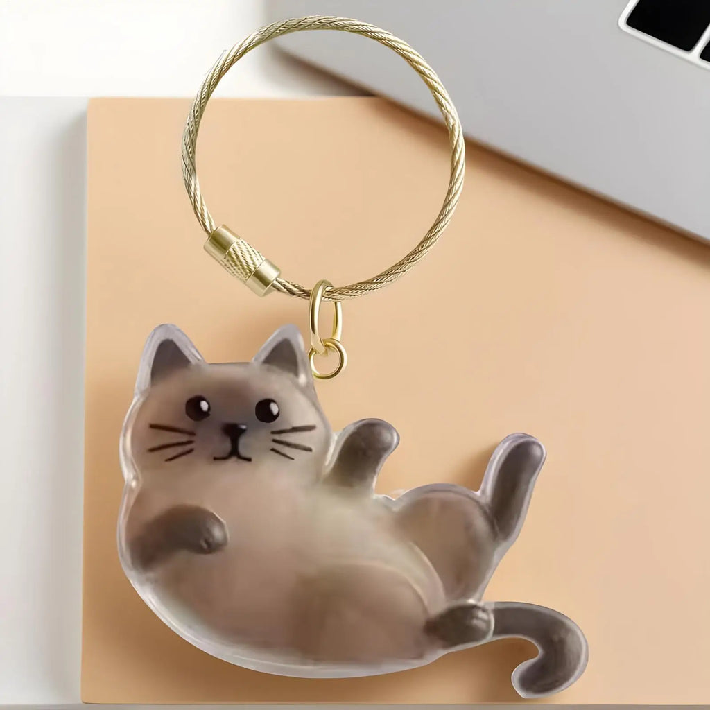 Pet Hair Keepsake Keychain – Transparent Cat Fur Storage Charm Pet Keepsake Charm Axl