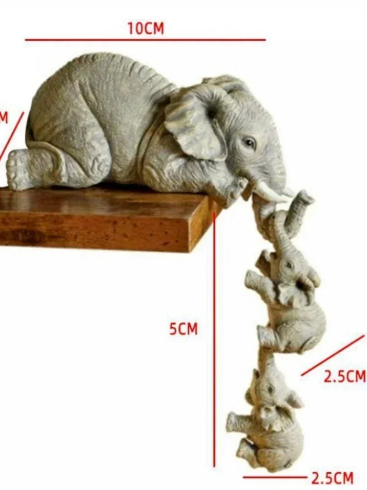Cute Elephant Figurines Set of 3 – Shelf Edge Resin Decor Resin Figurine Set Axl Grey