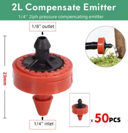 Pressure Compensating Drip Emitters 2L 4L 8L – 50 to 200 Pcs Drip Irrigation Emitter Axl 2L 50pcs