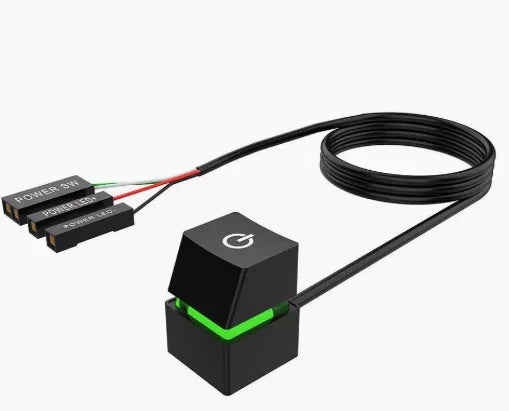 External PC Power Button – Blue LED Switch, 1.8m Cable PC Power Switch Axl black