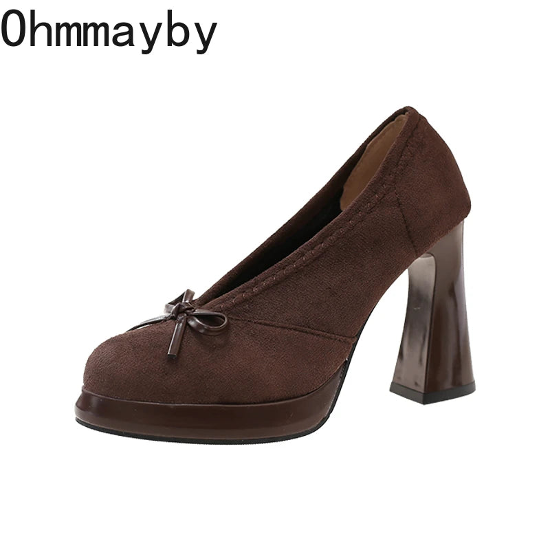Women's Platform Mary Jane Pumps | Butterfly-Knot Heels Platform Mary Jane Pumps Axl