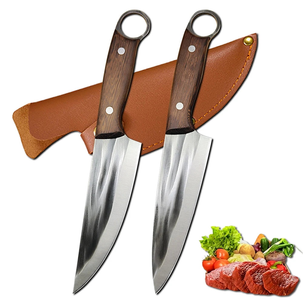 Hand Forged Full Tang Kitchen Chef Knife – Wenge Wood Handle Chef Kitchen Knife Axl