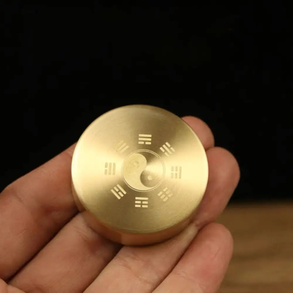 Solid Brass BaGua Paperweight – Chinese Brush Rest Décor Brass Paperweight Axl