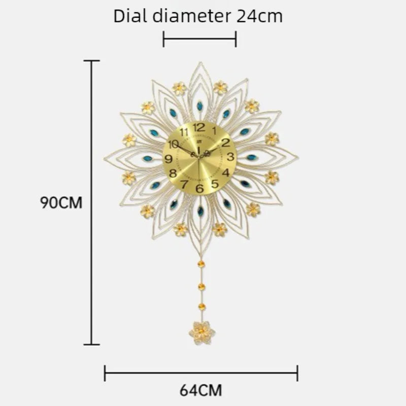 Modern Pendulum Wall Clock – Large Silent Gold Luxury Decor Pendulum Wall Clock Axl Large