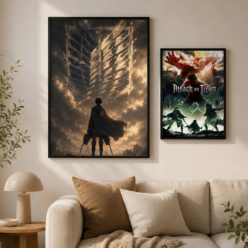 Attack on Titan Wall Poster – Waterproof PVC Peel & Stick HD Art Anime Wall Poster Axl