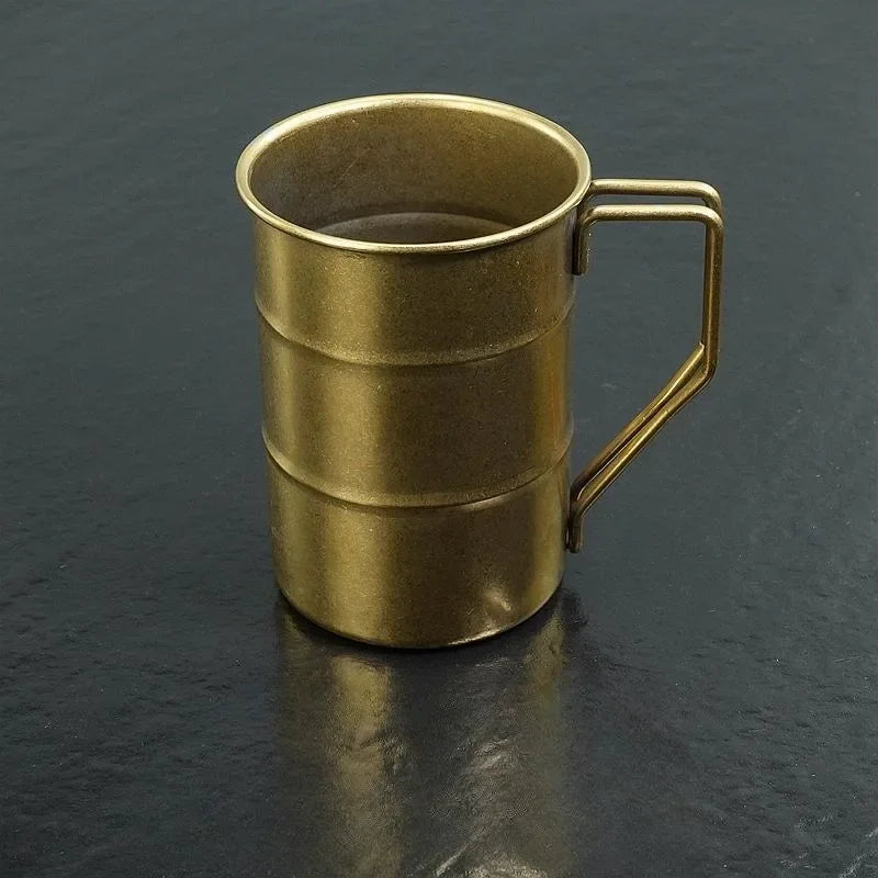 Retro Stainless Steel Camping Mug – Vintage 360ml & 500ml Cup Stainless Steel Mug Axl golden-360ml 1pcs