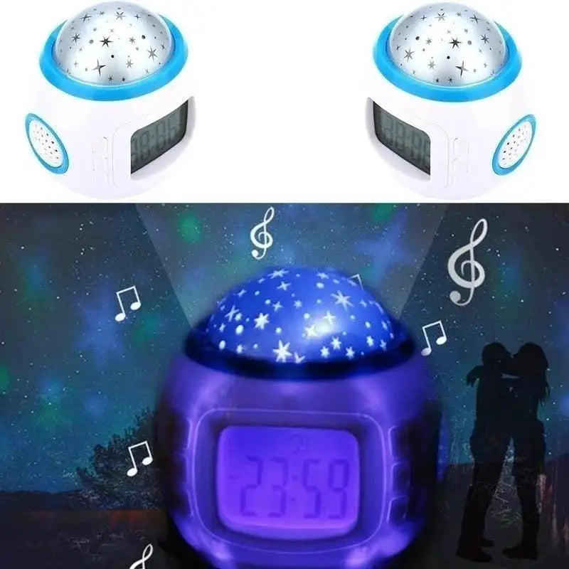 Kids Star Projector Alarm Clock – Night Light & Music Kids Projector Clock Axl