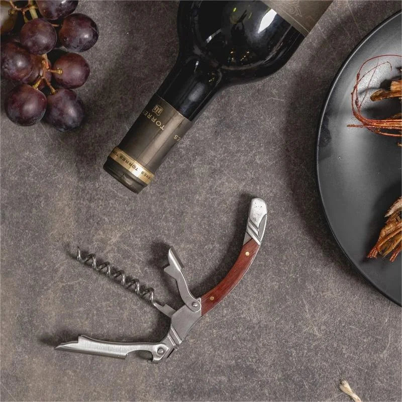 Laguiole Wood Handle Corkscrew Wine Opener – Stainless Steel Wine Corkscrew Opener Axl