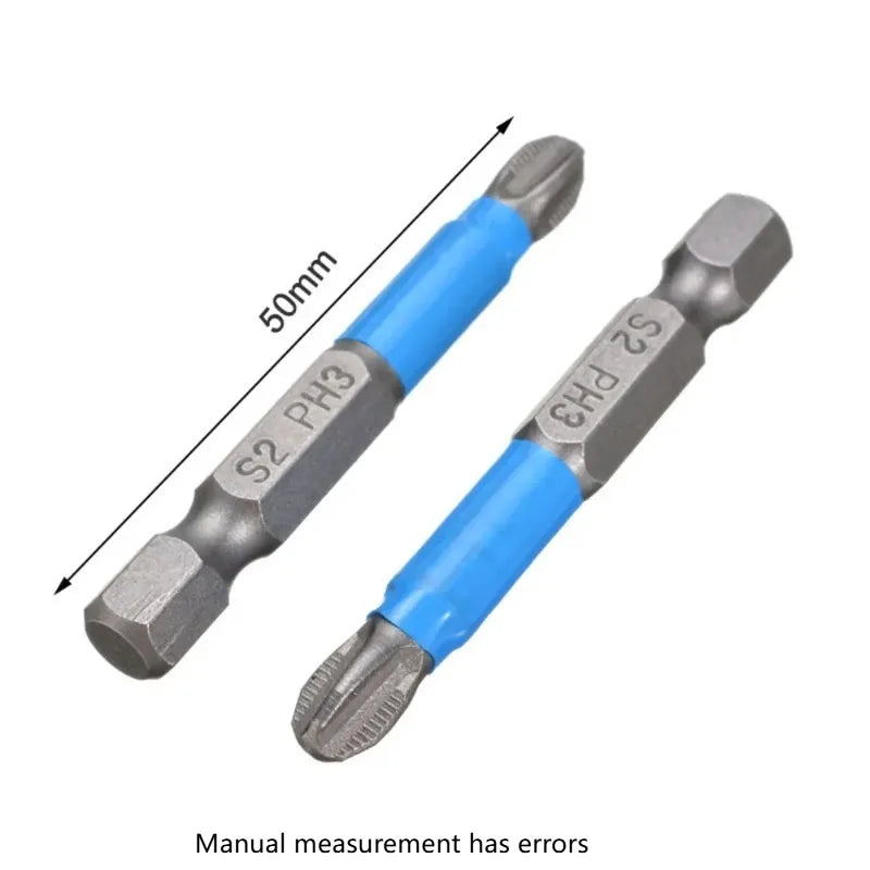 Magnetic Impact Screwdriver Bits 1/4" PH PZ Set 50mm – 6 Pcs Screwdriver Bit Set Axl