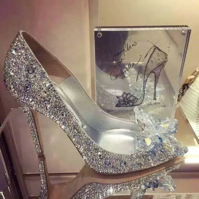 Women's Crystal Rhinestone Pointed Toe Wedding Pumps | Heels Wedding Pumps Axl