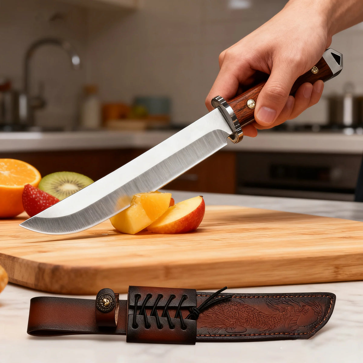 Japanese-Style Chef's Knife – High-Hardness Blade & Wood Handle Chef's Kitchen Knife Axl
