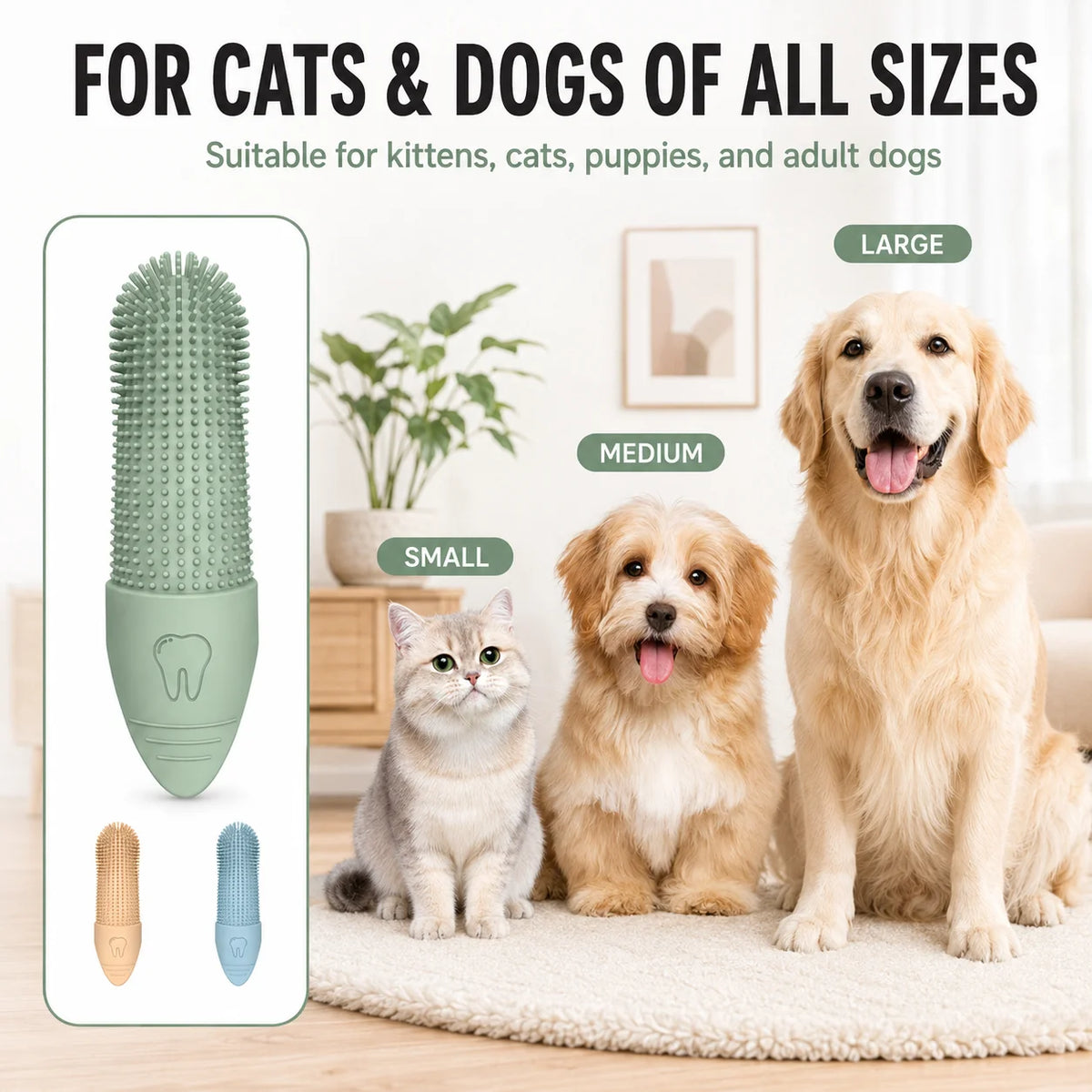 360° Silicone Pet Finger Toothbrush for Dogs & Cats – 2pc Set Pet Dental Brush Axl