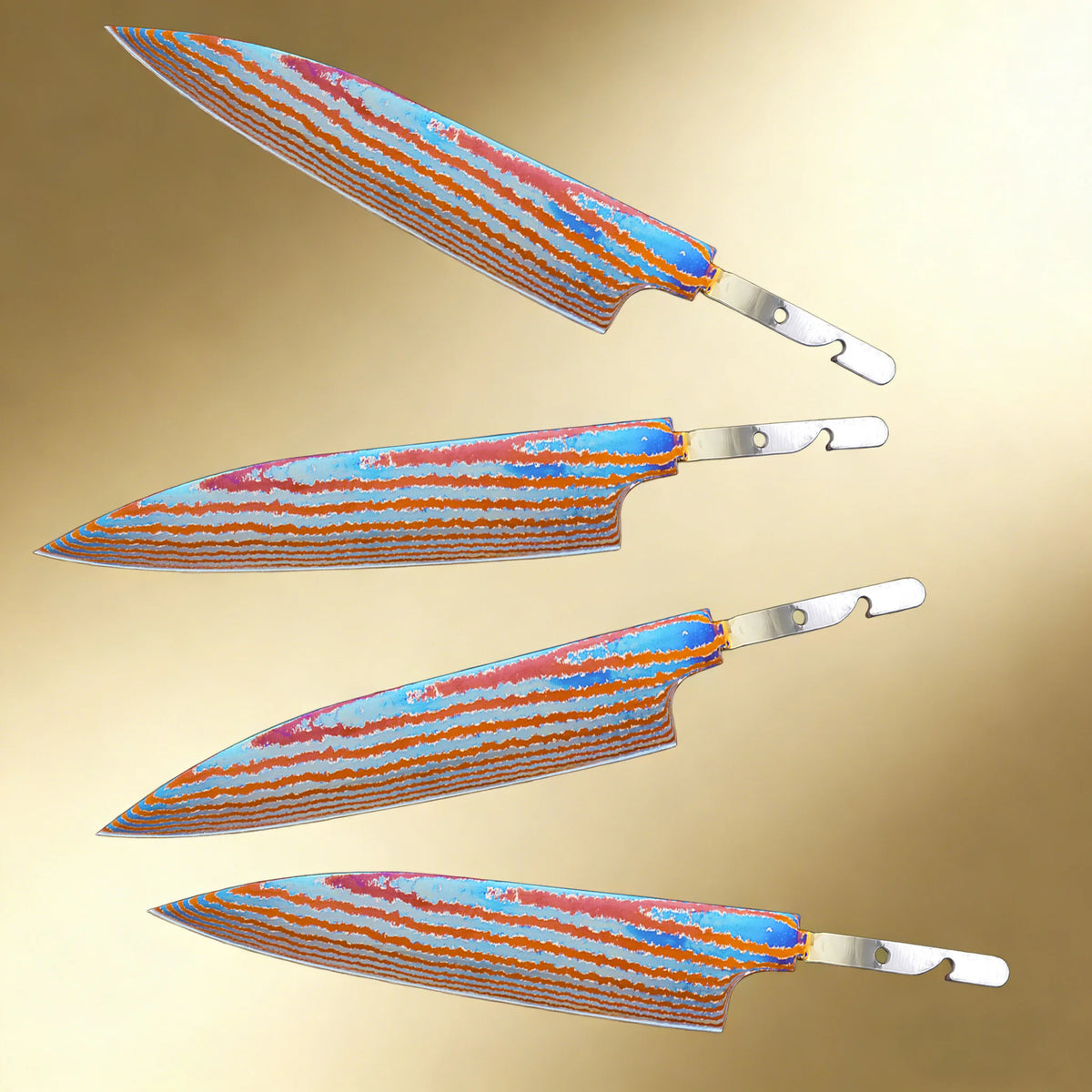 Damascus Titanium Kitchen Knife Blade | DIY Replacement 1–5 Pcs Knife Blade Axl