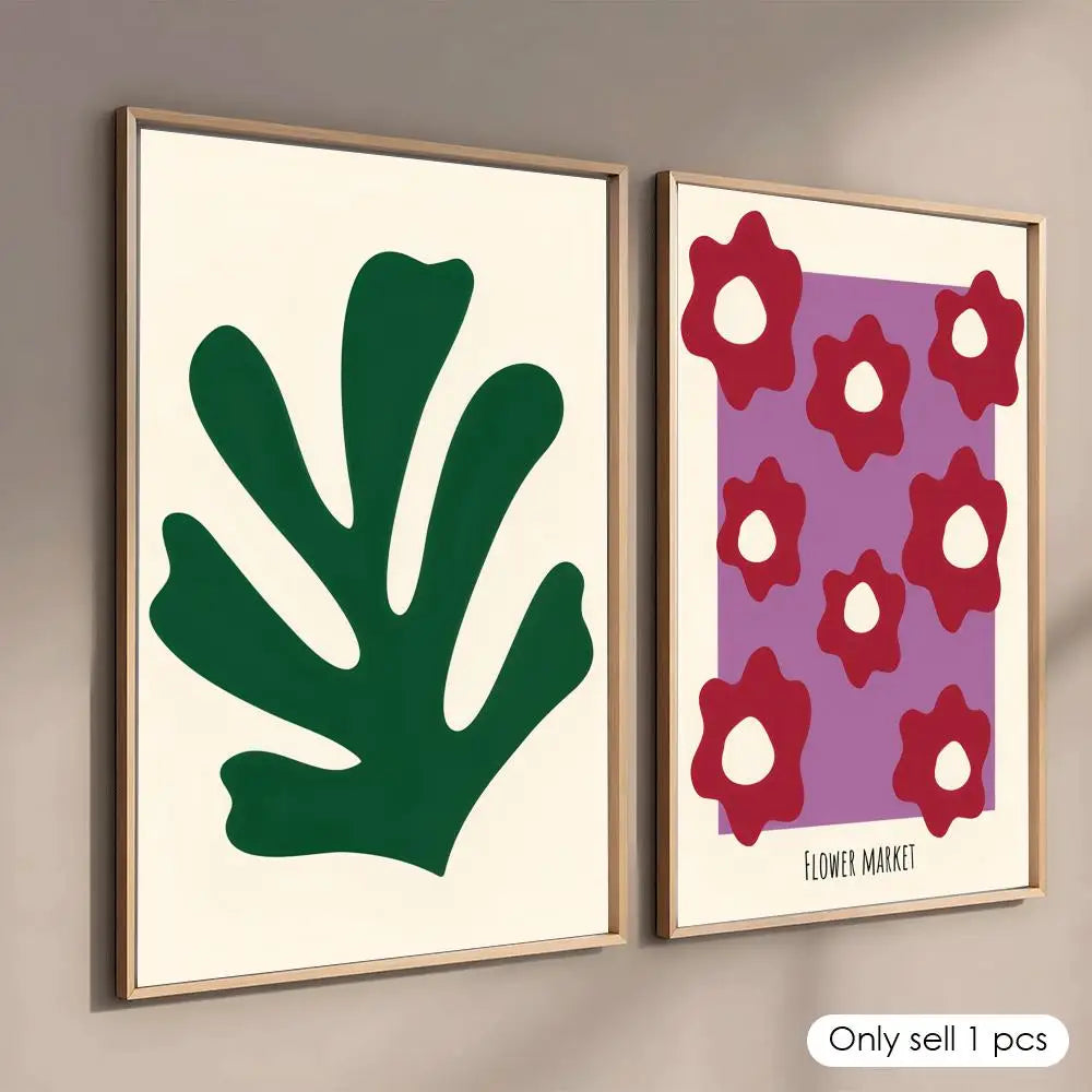 Modern Flower Minimalist Wall Art Poster Sticker | Home Decor Wall Art Sticker Axl